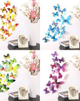 12 pcs PVC 3D Butterfly Wall Decoration