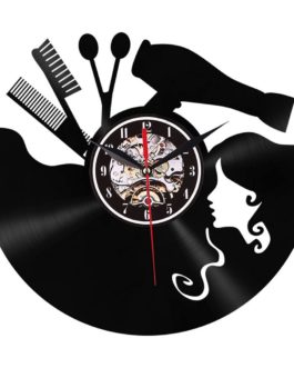 Barber Vinyl Record Wall Clock