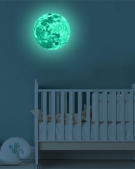 3D Moon Fluorescent Wall Sticker Glow In The Dark