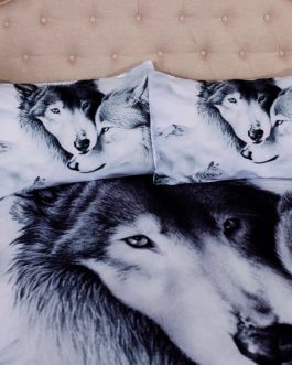 Cool Grey Double Wolf Bedding