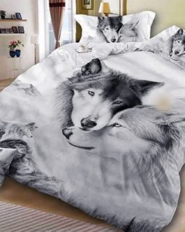 Cool Grey Double Wolf Bedding