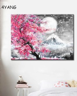 Fuji Mountain Sakura Oil Painting