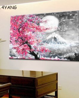 Fuji Mountain Sakura Oil Painting