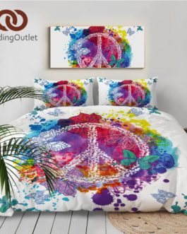 Watercolor Peace Design Bedding Set