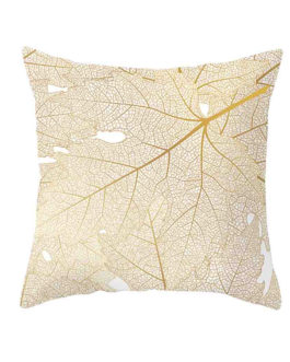 Gold Leave Print Cushion Cover
