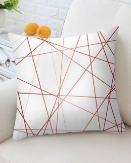 Rose Gold Geometric Polyester Pillow Cover