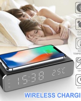 LED Electric Alarm Clock With Phone Charger
