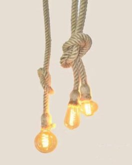 LED Vintage Hemp Rope Pendant Lamp