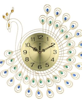 Peacock Wall Clock Metal Watch