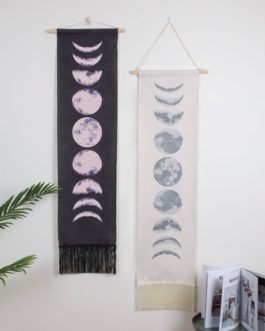 Linen Moon Phases Wall Art Hanging Decor