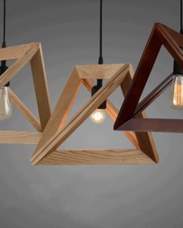 Creative Decoration Triangle Pendant Wooden Lights