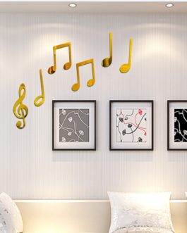 Removable Acrylic Musical Note Pattern Wall Sticker