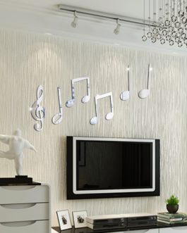 Removable Acrylic Musical Note Pattern Wall Sticker