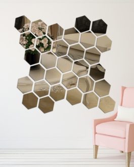 Hexagonal Acrylic Mirror Wall Stickers