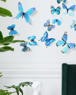 12 pcs PVC 3D Butterfly Wall Decoration