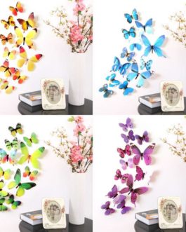 12 pcs PVC 3D Butterfly Wall Decoration