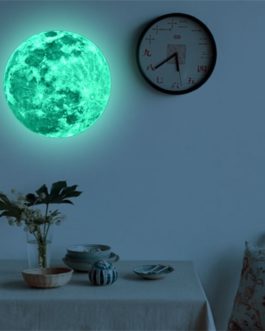 3D Moon Fluorescent Wall Sticker Glow In The Dark