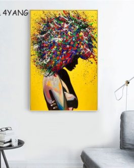 Colorful Girl Hair Wall Art