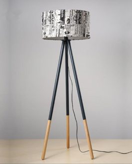 Retro Wood Tripod Floor Lamp