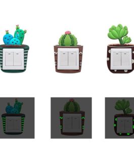 Cute Cartoon 3D Cactus Fluorescent Switch Stickers