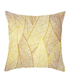 Gold Leave Print Cushion Cover