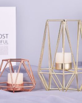 Iron Geometric Candle Holders
