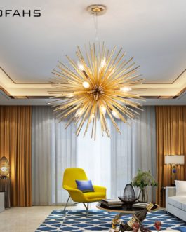 Golden Aluminum Tube Chandelier