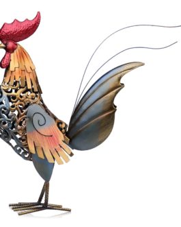 Metal Figurine Rooster Sculpture