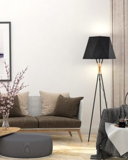 Black Fabric Lampshade Floor Lamp