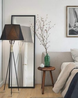 Black Fabric Lampshade Floor Lamp