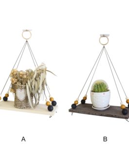 Retro Wooden Decoration Shelf With Wooden Beads